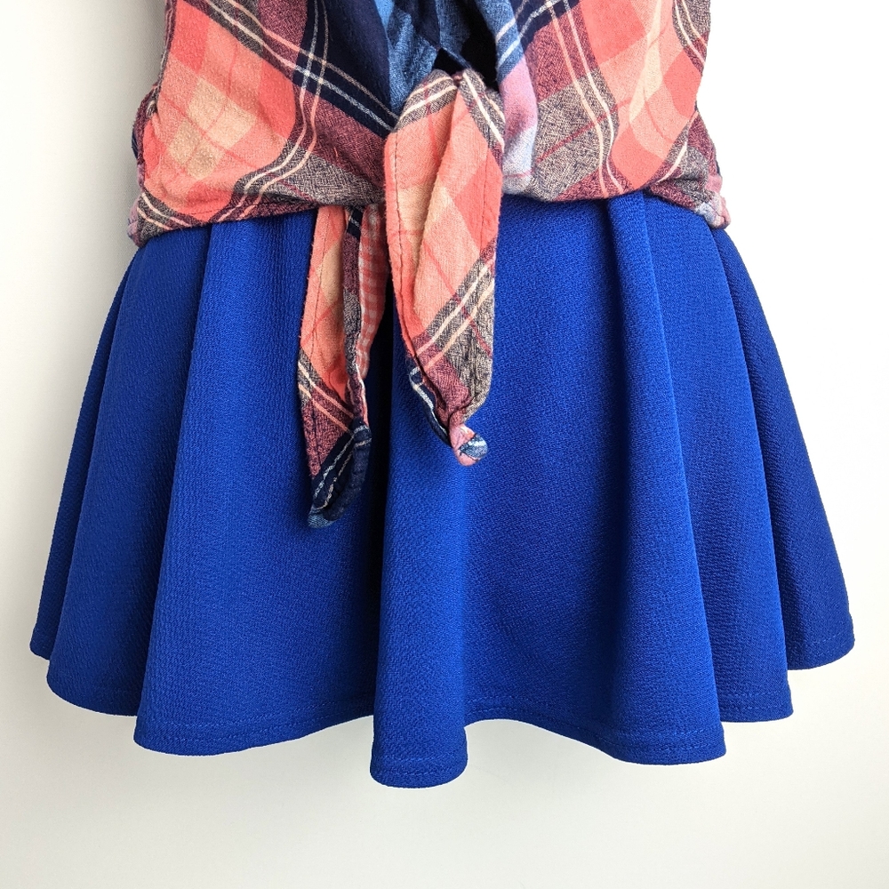 Royal Blue Skort Mini Skirt Shorts